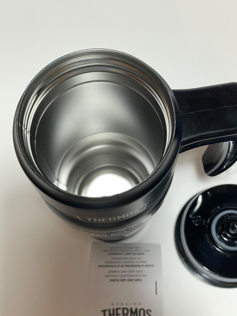 Thermos Stainless Steel Travel Mug 16 oz. Black NWT - Picture 6 of 6